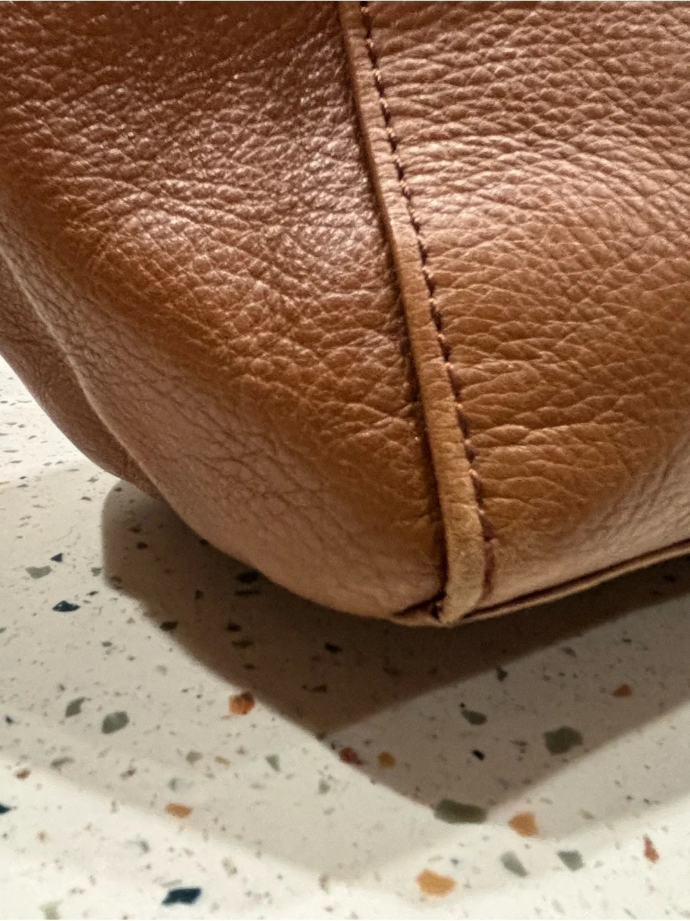 Vintage Fossil Cognac Brown Leather Tote